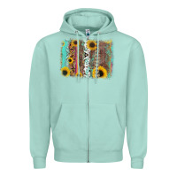 Seafoam aztec leopard turquoise sunflower background Zipper Hoodie - RanaPortraitStore
