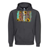 Smoke aztec leopard turquoise sunflower background Zipper Hoodie - RanaPortraitStore
