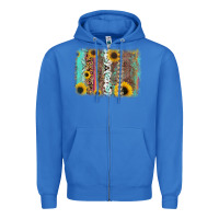 True Royal aztec leopard turquoise sunflower background Zipper Hoodie - RanaPortraitStore