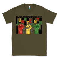 Army Green black independence day juneteenth Classic Tee - BarkalooDesign