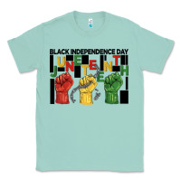 Seafoam black independence day juneteenth Classic Tee - BarkalooDesign