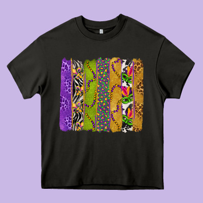 Mardi Gras Brushstrokes Heavy Core Tee Designed By Bundleandbundleshop