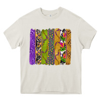 Cream Mardi Gras Brushstrokes Heavy Core Tee - BundleAndBundleShop