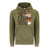 Vintage Olive iced coffee because my sarcasm needs to stay hydrated Vintage Hoodie - BarkalooDesign