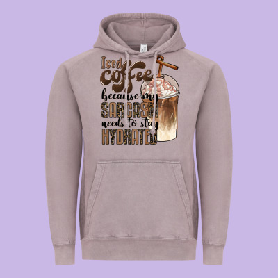 Iced Coffee Because My Sarcasm Needs To Stay Hydrated Vintage Hoodie Designed By Barkaloodesign