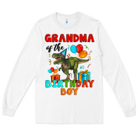 White grandma of the birthday boy t rex Long Sleeve Tee - Artiststas