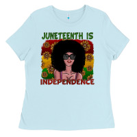 Baby Blue juneteenth is independence Ladies Tee - SublimationCraftShop