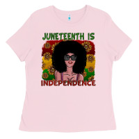 Bubblegum Pink juneteenth is independence Ladies Tee - SublimationCraftShop