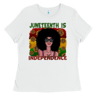 White juneteenth is independence Ladies Tee - SublimationCraftShop