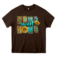 Chocolate Brown Western Home Sweet Home Heavy Core Tee - FaDigitalArtStudio