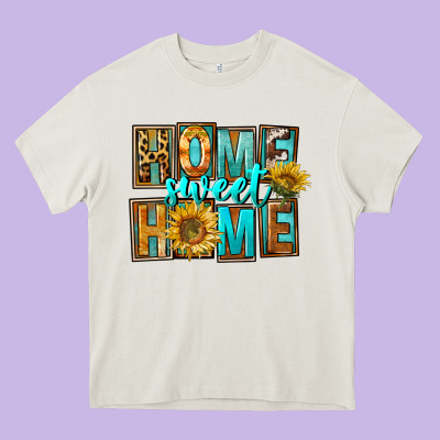 Western Home Sweet Home Heavy Core Tee Designed By Fadigitalartstudio
