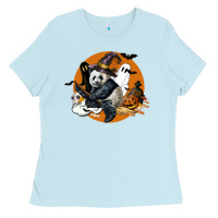 Baby Blue panda hallowen Ladies Tee - LillyAllenDesigns