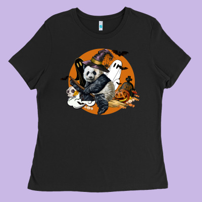 Panda Hallowen Ladies Tee Designed By Lillyallendesigns