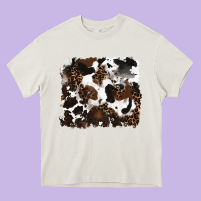 Leopard Cowhide Background Heavy Core Tee Designed By Ranaportraitstore