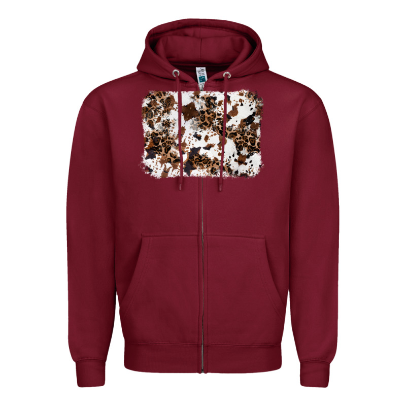 Cowhide Leopard Background Zipper Hoodie by RanaPortraitStore | Teevron