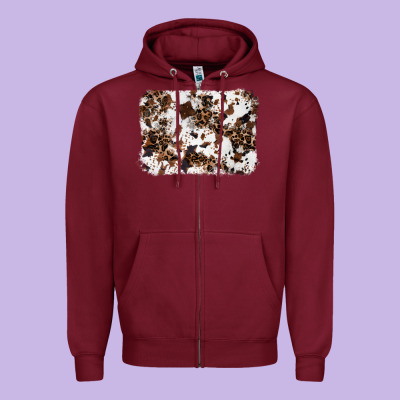 Cowhide Leopard Background Zipper Hoodie Designed By Ranaportraitstore