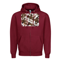 Burgundy cowhide leopard background Zipper Hoodie - RanaPortraitStore