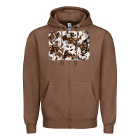 Chestnut cowhide leopard background Zipper Hoodie - RanaPortraitStore