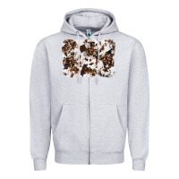 Heather Grey cowhide leopard background Zipper Hoodie - RanaPortraitStore