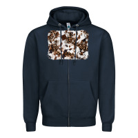 Navy cowhide leopard background Zipper Hoodie - RanaPortraitStore