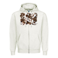 Oatmeal Heather cowhide leopard background Zipper Hoodie - RanaPortraitStore