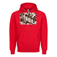 Red cowhide leopard background Zipper Hoodie - RanaPortraitStore