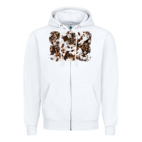 White cowhide leopard background Zipper Hoodie - RanaPortraitStore