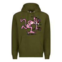 Army Green pink panther Premium Hoodie - linhVisuals