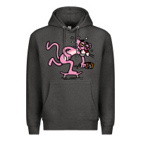 Charcoal Heather pink panther Premium Hoodie - linhVisuals
