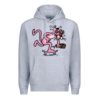 Heather Grey pink panther Premium Hoodie - linhVisuals