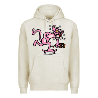 Oatmeal Heather pink panther Premium Hoodie - linhVisuals