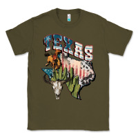 Army Green Texas 4th of July Classic Tee - FaDigitalArtStudio