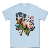 Dusty Blue Texas 4th of July Classic Tee - FaDigitalArtStudio