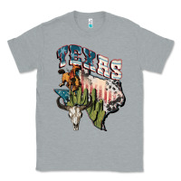 Heather Grey Texas 4th of July Classic Tee - FaDigitalArtStudio