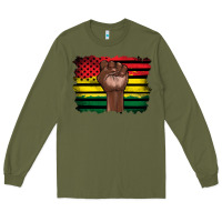 Army Green june juneteenth Long Sleeve Tee - Artiststas