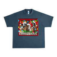 Midnight Navy Merry Christmas  With Goats Urban Heavy Tee - LillyAllenDesigns