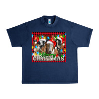 Navy Merry Christmas  With Goats Urban Heavy Tee - LillyAllenDesigns