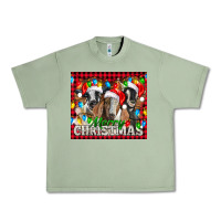 Oil Green Merry Christmas  With Goats Urban Heavy Tee - LillyAllenDesigns