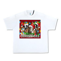 White Merry Christmas  With Goats Urban Heavy Tee - LillyAllenDesigns