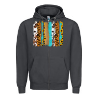 Smoke turquoise sunflowers cowhide leopard glitter background Zipper Hoodie - RanaPortraitStore