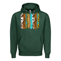 Sports Green turquoise sunflowers cowhide leopard glitter background Zipper Hoodie - RanaPortraitStore