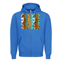 True Royal turquoise sunflowers cowhide leopard glitter background Zipper Hoodie - RanaPortraitStore