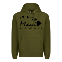 Army Green maui hawaii Premium Hoodie - linhVisuals