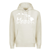 Oatmeal Heather maui hawaii Premium Hoodie - linhVisuals