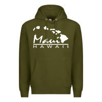 Army Green maui hawaii Premium Hoodie - linhVisuals