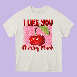 I Like You Cherry Much Heavy Core Tee Designed By Fadigitalartstudio