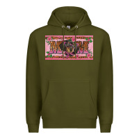 Army Green danchshund mom license plate template Premium Hoodie - BarkalooDesign
