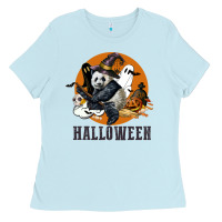 Baby Blue hallowen panda Ladies Tee - LillyAllenDesigns