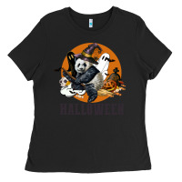 Black hallowen panda Ladies Tee - LillyAllenDesigns