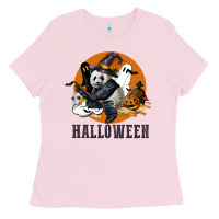 Bubblegum Pink hallowen panda Ladies Tee - LillyAllenDesigns